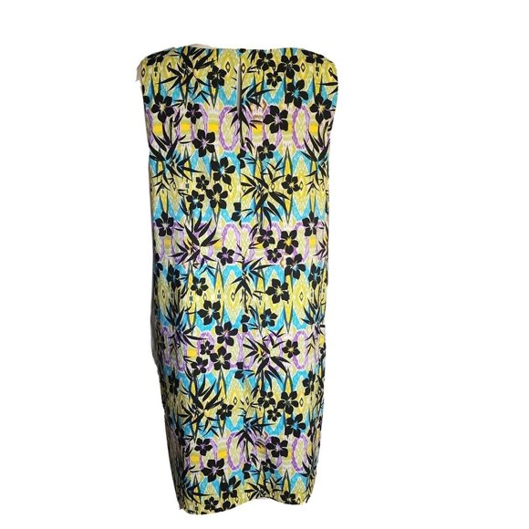 EMMA & MICHELE Blue Green Hawaiian Floral Sleeveless Dress Womens Size 12 - Picture 3 of 7